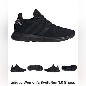 Adidas Women's Swift Run 1.0 Black Sneakers